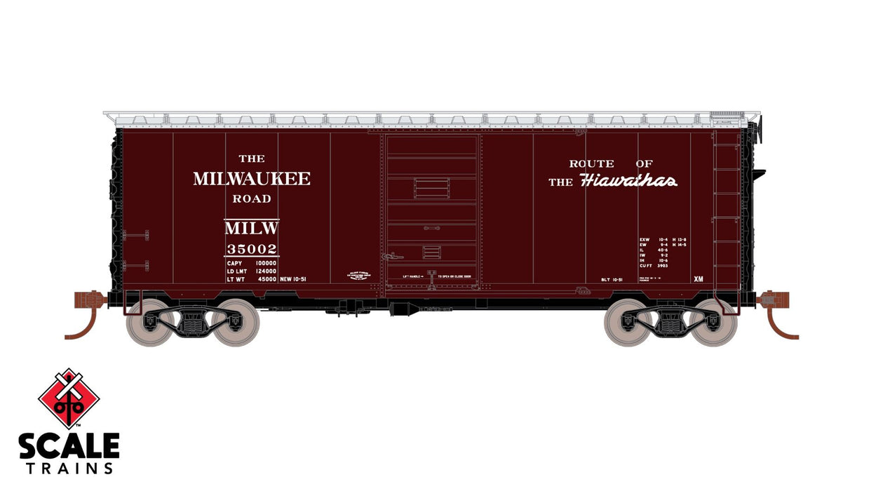 ScaleTrains Kit Classics 1235 HO Scale PS-1 Boxcar Milwaukee Road MILW 35025