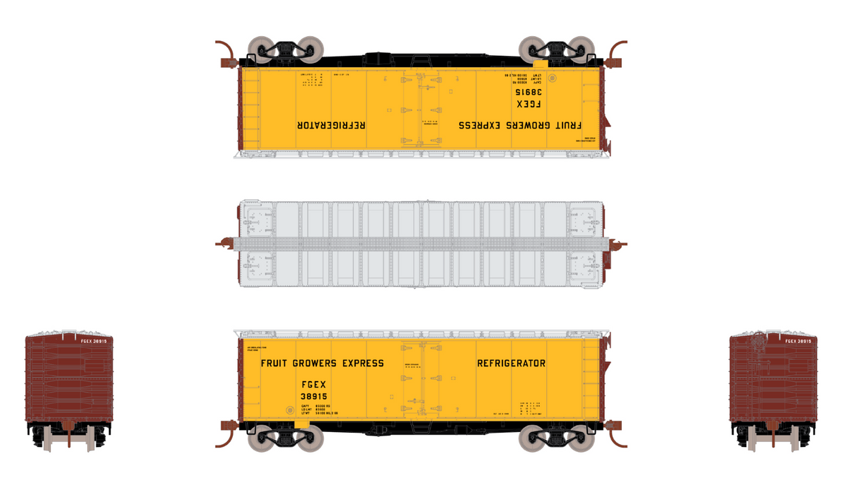 ScaleTrains Kit Classics 1251 40' Steel Reefer Fruit Growers Express FGEX 38915