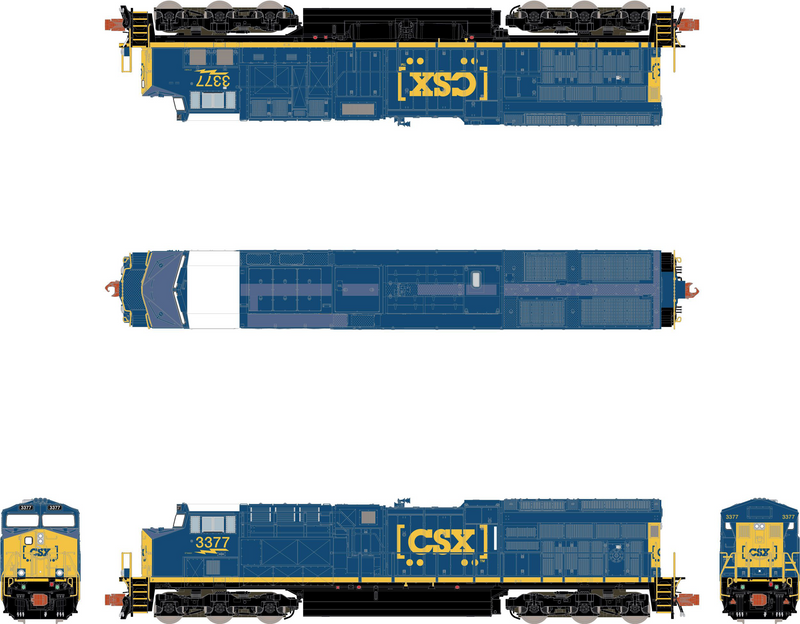 ScaleTrains Operator 10975 N Scale GE ET44AH Tier 4 Diesel "Boxcar Logo" CSXT 3394 with DCC