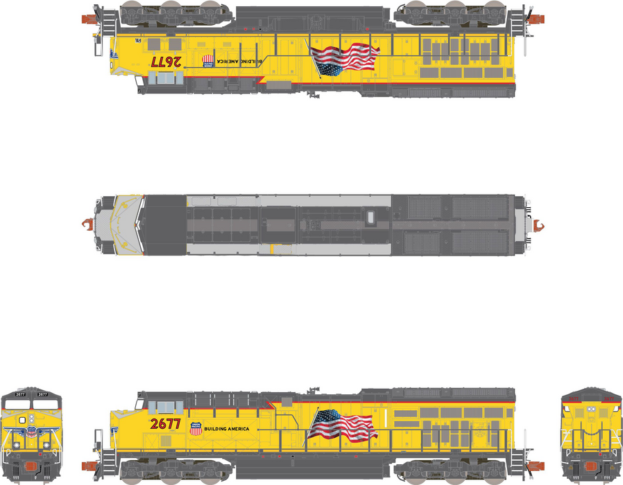 ScaleTrains Operator 10991 N Scale GE ET44AH Tier 4 Diesel Union Pacific UP 2677 with DCC