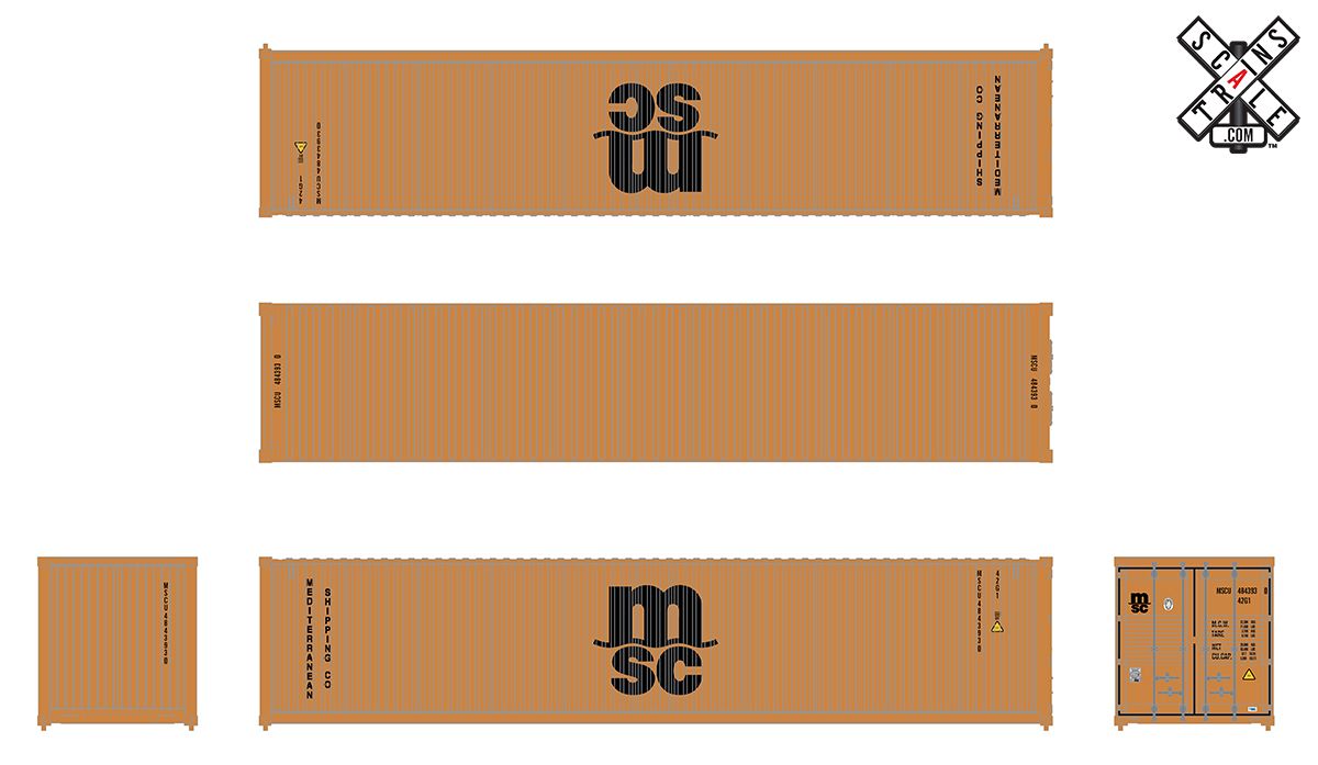 ScaleTrains Operator 11237 HO Scale 40' CIMC Container Mediterranean Shipping Company MSCU 838038
