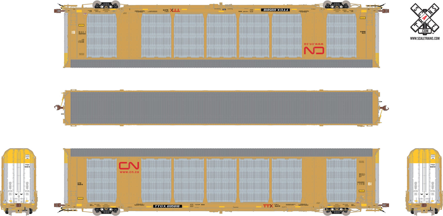 ScaleTrains Rivet 32750 HO Scale Gunderson Multi-Max Autorack Canadian National CN/TTGX 695829