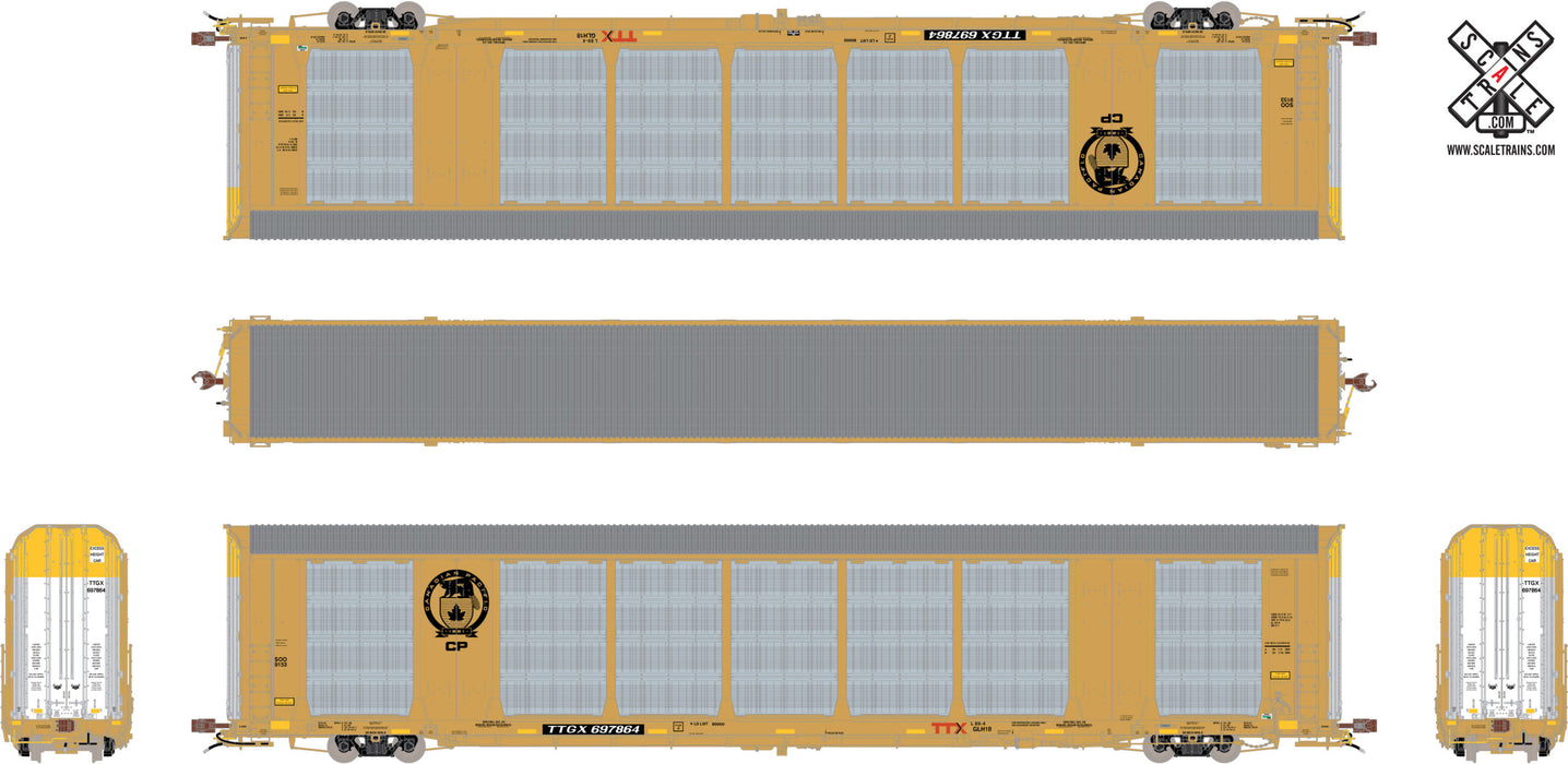 ScaleTrains Rivet 32753 HO Scale Gunderson Multi-Max Autorack Canadian Pacific CP/TTGX 697882