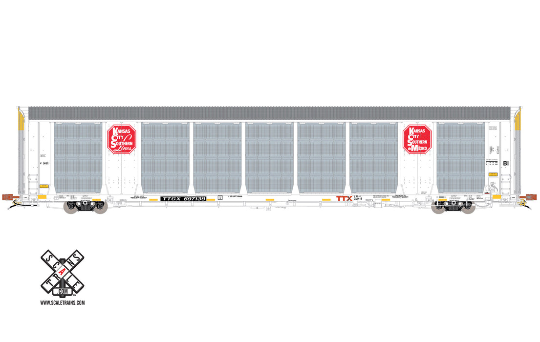 ScaleTrains Rivet 32766 HO Scale Gunderson Multi-Max Autorack Kansas City Southern KCS/TTGX 697139