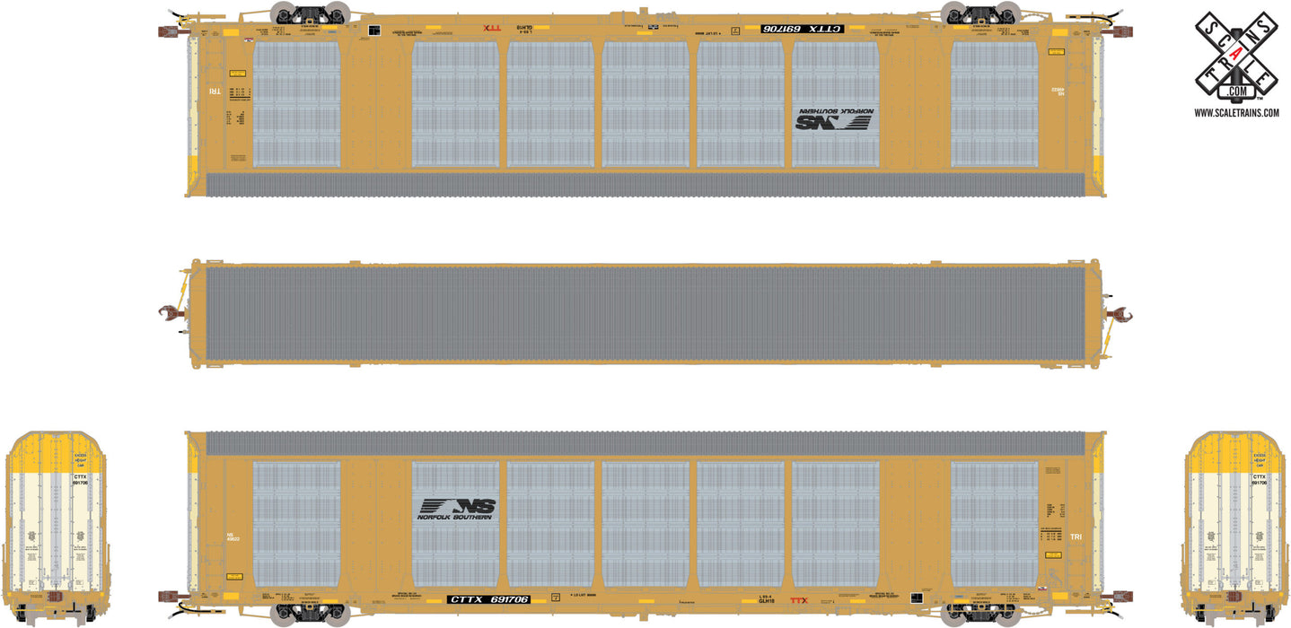 ScaleTrains Rivet 32771 HO Scale Gunderson Multi-Max Autorack Norfolk Southern NS/CTTX 691751