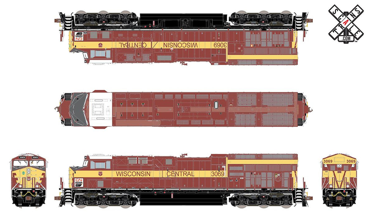 ScaleTrains Rivet 33183 HO Scale GE ET44AC Tier 4 GEVo Diesel WC Heritage CN 3069 LokSound