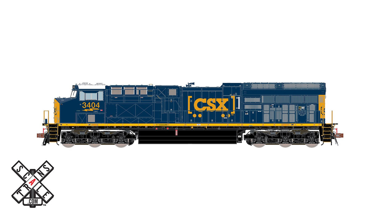 ScaleTrains Rivet 33189 HO Scale GE ET44AC Tier 4 GEVo Diesel CSX 3404 DCC LokSound