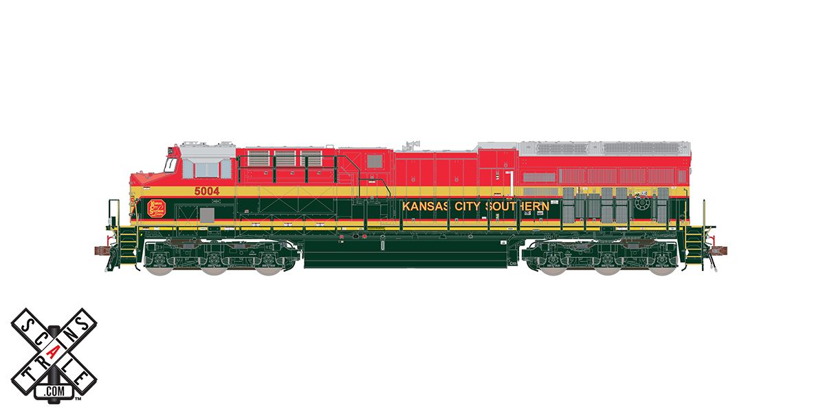 ScaleTrains Rivet 33195 HO Scale GE ET44AC Tier 4 GEVo Diesel Kansas City Southern KCS 5004 LokSound