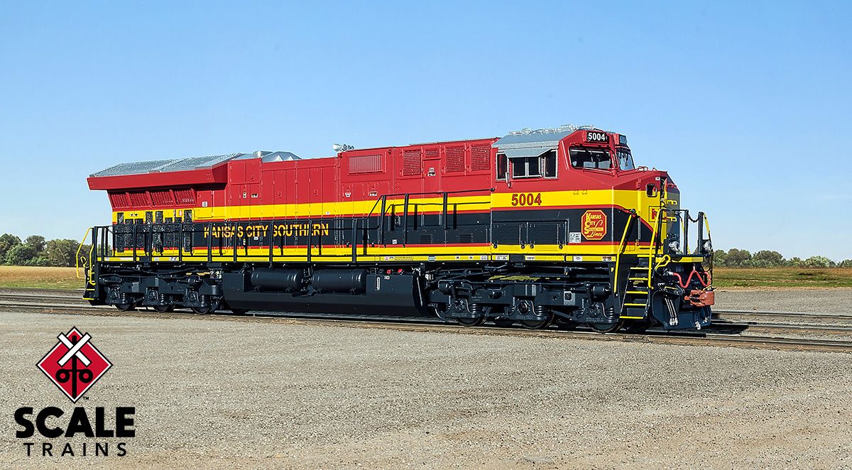 ScaleTrains Rivet 33197 HO Scale GE ET44AC Tier 4 GEVo Diesel Kansas City Southern KCS 5008 LokSound