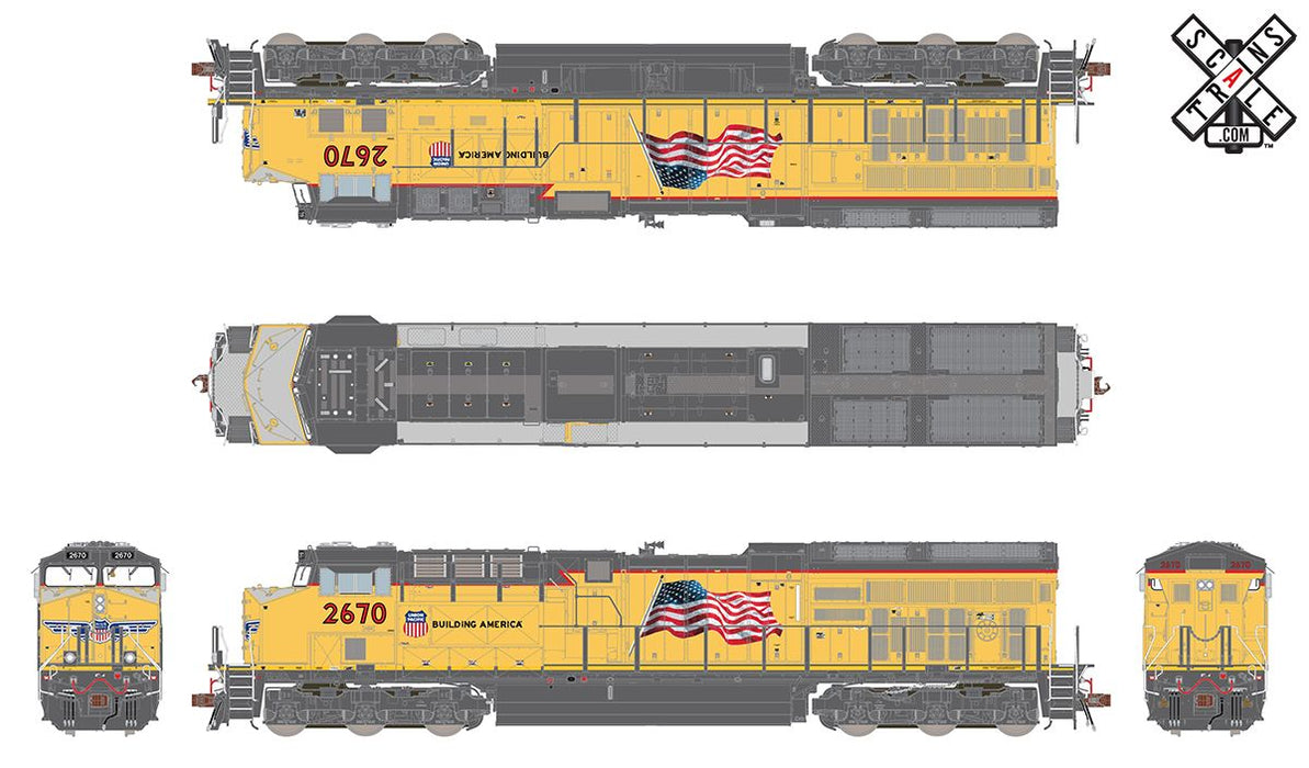 ScaleTrains Rivet 33211 HO Scale GE C45AH Tier 4 GEVo Diesel Union Pacific UP 2732 DCC LokSound