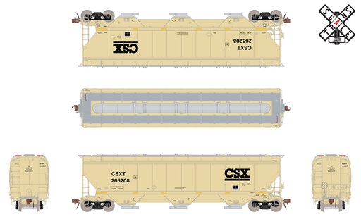ScaleTrains Rivet 33310 HO Scale Gunderson 5188 Covered Hopper CSXT 265208