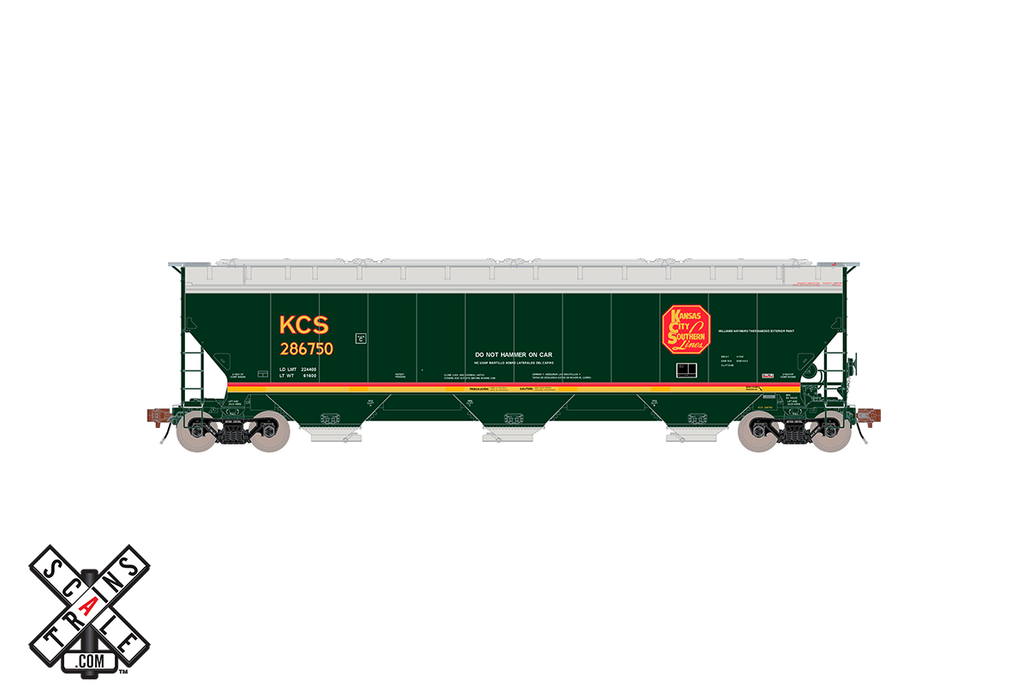 ScaleTrains Rivet 33328 HO Scale Gunderson 5188 Covered Hopper Kansas City Southern KCS 286783