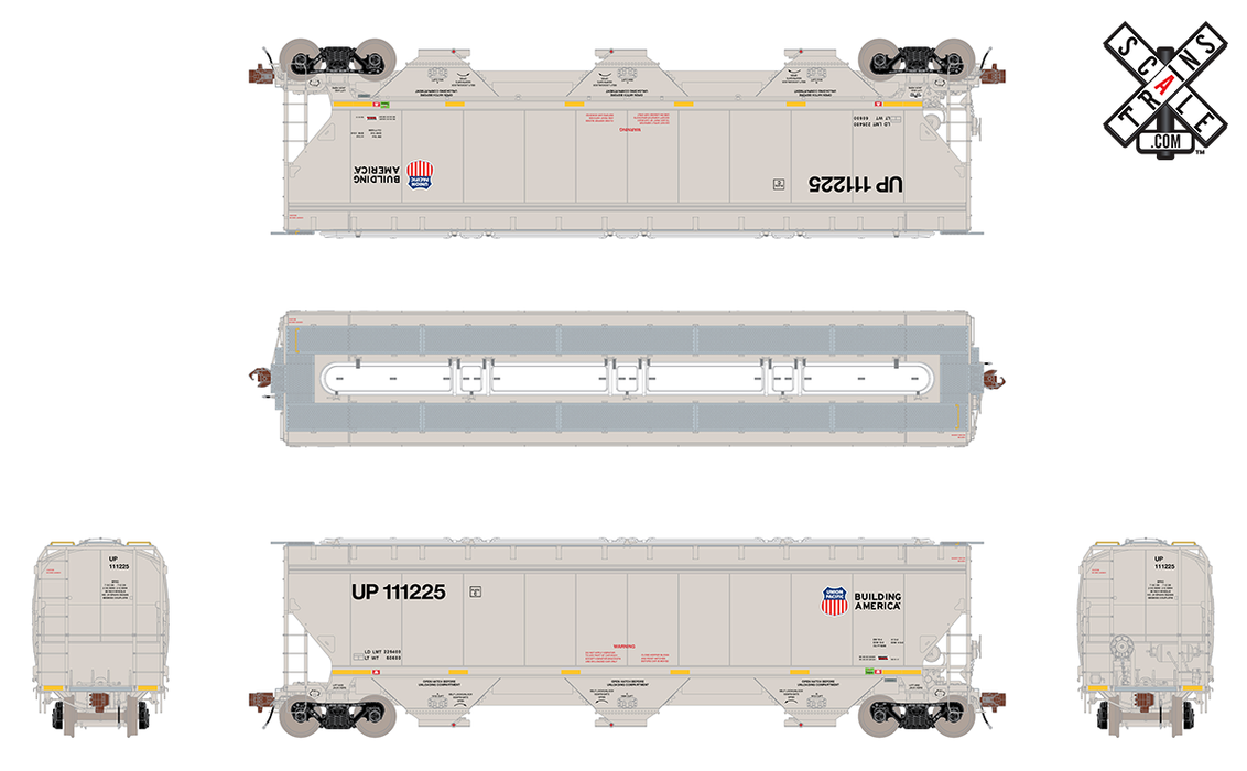 ScaleTrains Rivet 33340 HO Scale Gunderson 5188 Covered Hopper Union Pacific UP 111225