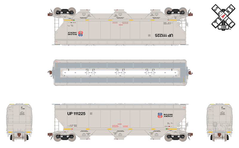 ScaleTrains Rivet 33344 HO Scale Gunderson 5188 Covered Hopper Union Pacific UP 111350