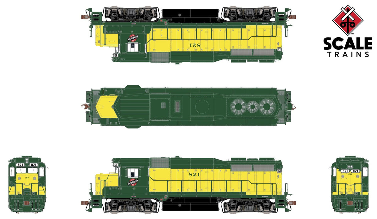ScaleTrains Rivet 33355 HO Scale EMD GP30 Chicago NorthWestern CNW 821