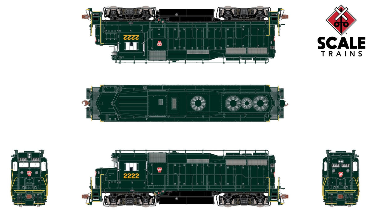 ScaleTrains Rivet 33396 HO Scale EMD GP30 Pennsylvania PRR 2222 DCC LokSound