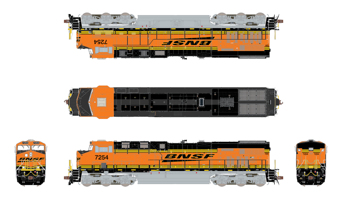 ScaleTrains Rivet 33565 HO Scale GE ES44AC "Heritage III" BNSF 7282