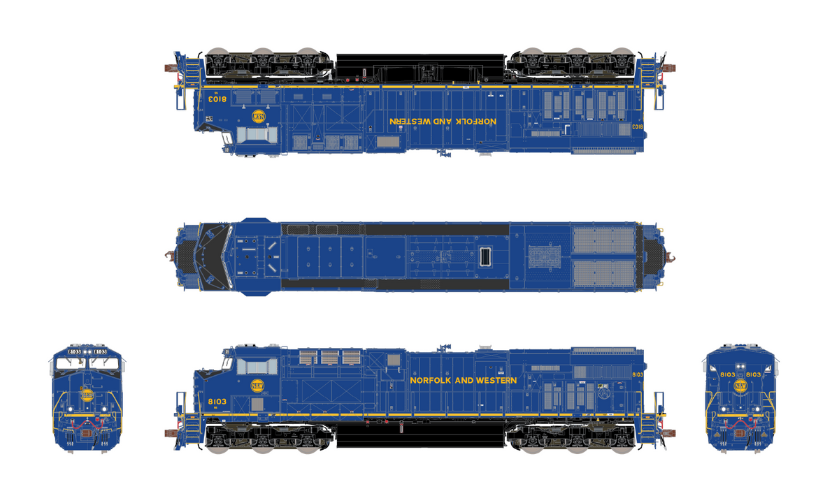 ScaleTrains Rivet 33619 HO Scale GE ES44AC Norfolk & Western Norfolk Southern NS 8103