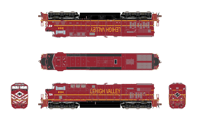 ScaleTrains Rivet 33621 HO Scale GE ES44AC Lehigh Valley NS 8104