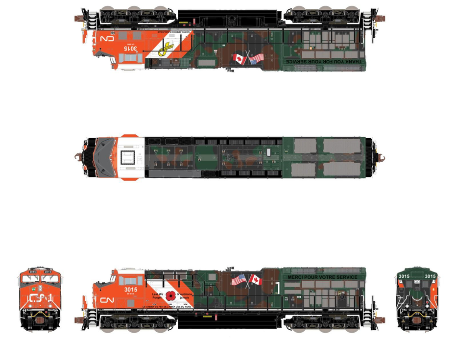 ScaleTrains Rivet 33637 N Scale GE ET44 Tier 4 Diesel "Veterans Commemorative" CN 3015
