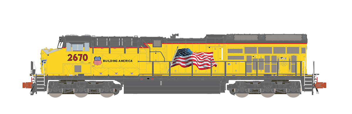 ScaleTrains Rivet 33666 N Scale GE ET44 Tier 4 Diesel "Building America" UP 2762 DCC & Sound