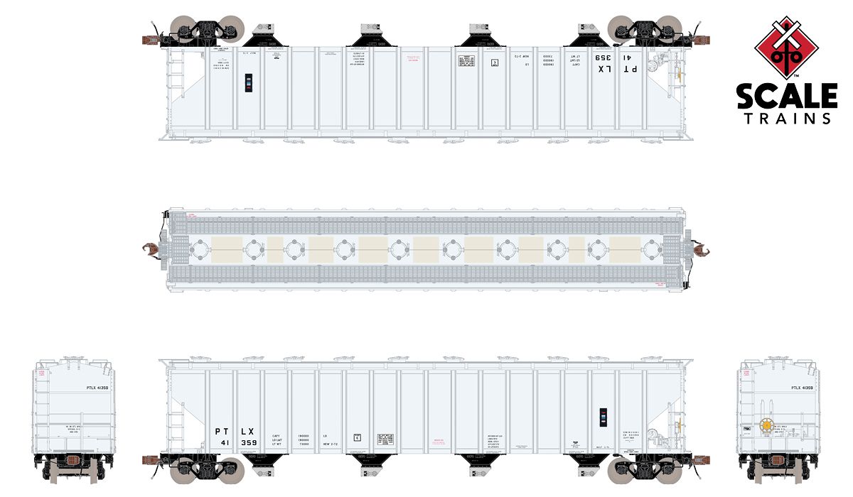 ScaleTrains Rivet 33672 HO Scale PS-2 5820 Covered Hopper Pullman Transport PLCX 41397