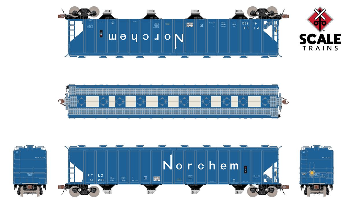 ScaleTrains Rivet 33677 HO Scale PS-2 5820 Covered Hopper Pullman Transport PLCX 41232