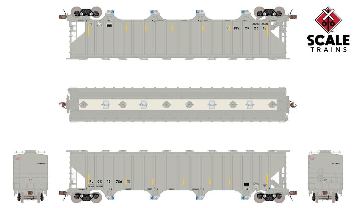ScaleTrains Rivet 33687 HO Scale PS-2 5820 Covered Hopper Pullman Leasing PLCX 43786