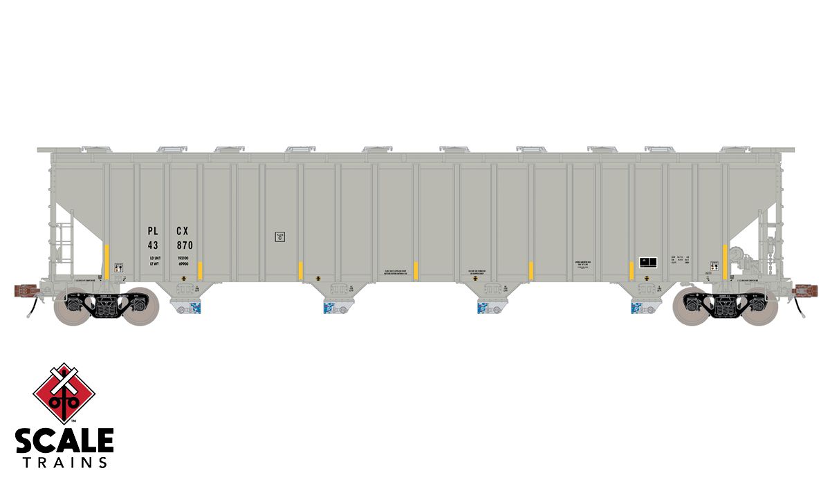 ScaleTrains Rivet 33688 HO Scale PS-2 5820 Covered Hopper Pullman Leasing PLCX 43870