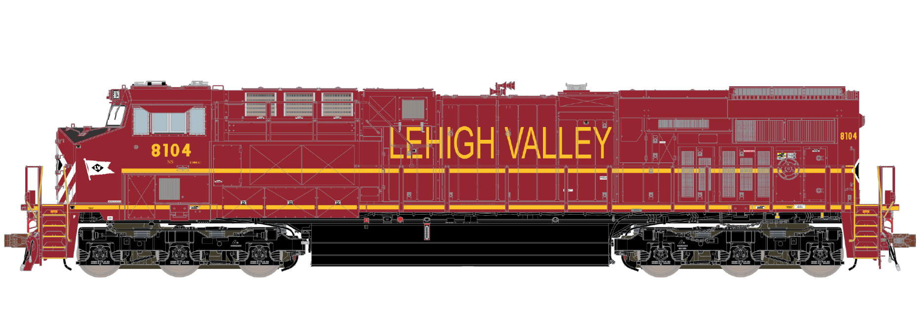 ScaleTrains Rivet 33620 HO Scale GE ES44AC Lehigh Valley Norfolk Southern NS 8104 DCC & Sound