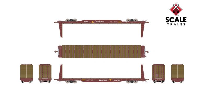 ScaleTrains Rivet 38375 HO Scale BSC F68AH Bulkhead Flatcar "Oxide" TTPX 80057
