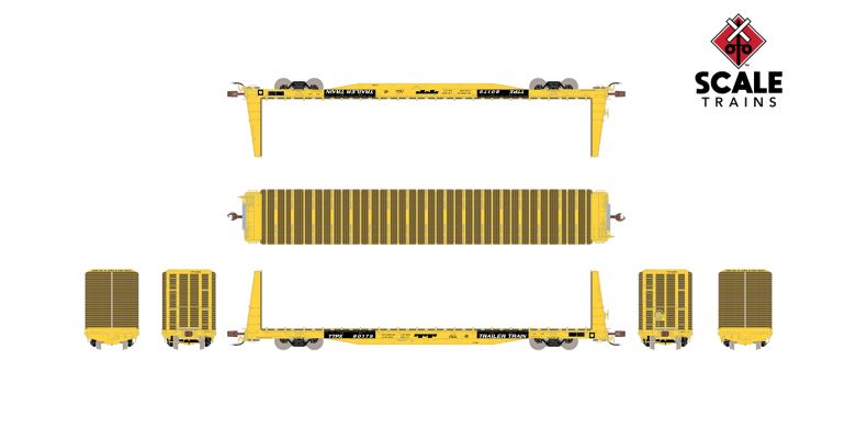 ScaleTrains Rivet 38377 HO Scale BSC F68AH Bulkhead Flatcar "Yellow" TTPX 80179