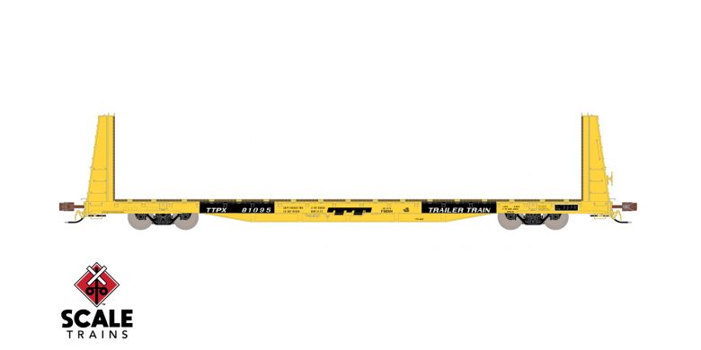 ScaleTrains Rivet 38379 HO Scale BSC F68AH Bulkhead Flatcar "Yellow" TTPX 81127