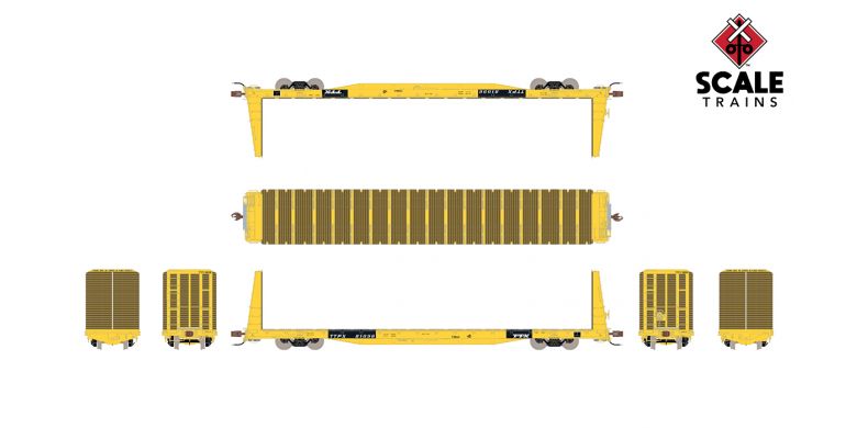 ScaleTrains Rivet 38383 HO Scale BSC F68AH Bulkhead Flatcar "Speed" TTPX 81096