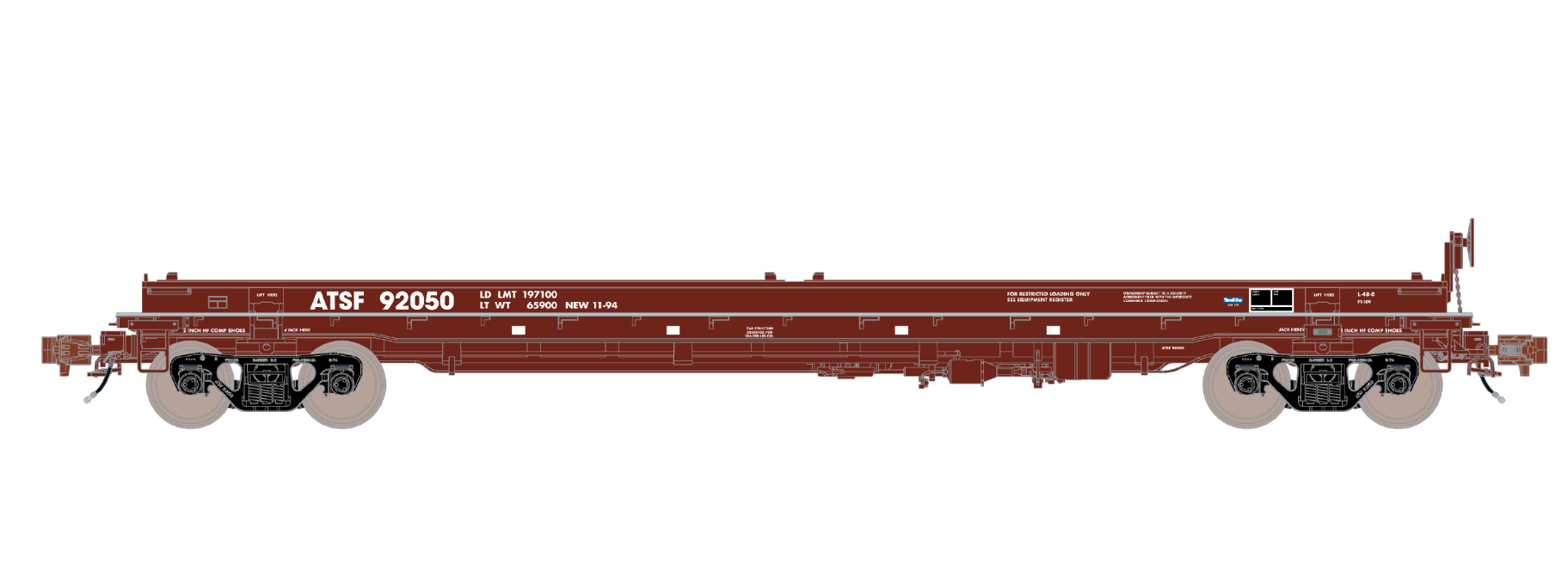 ScaleTrains Rivet 38396 HO Scale Thrall 48' Coil Steel Car Santa Fe ATSF 92067