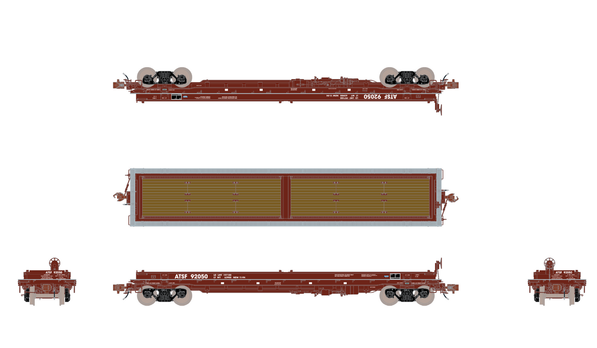 ScaleTrains Rivet 38399 HO Scale Thrall 48' Coil Steel Car Santa Fe ATSF 92089