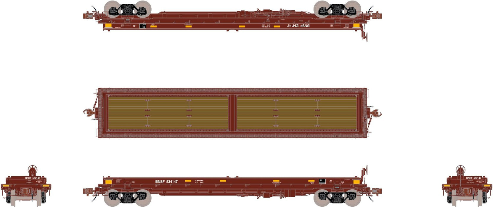 ScaleTrains Rivet 38406 HO Scale Thrall 48' Coil Steel Car BNSF "Wedge" 534147
