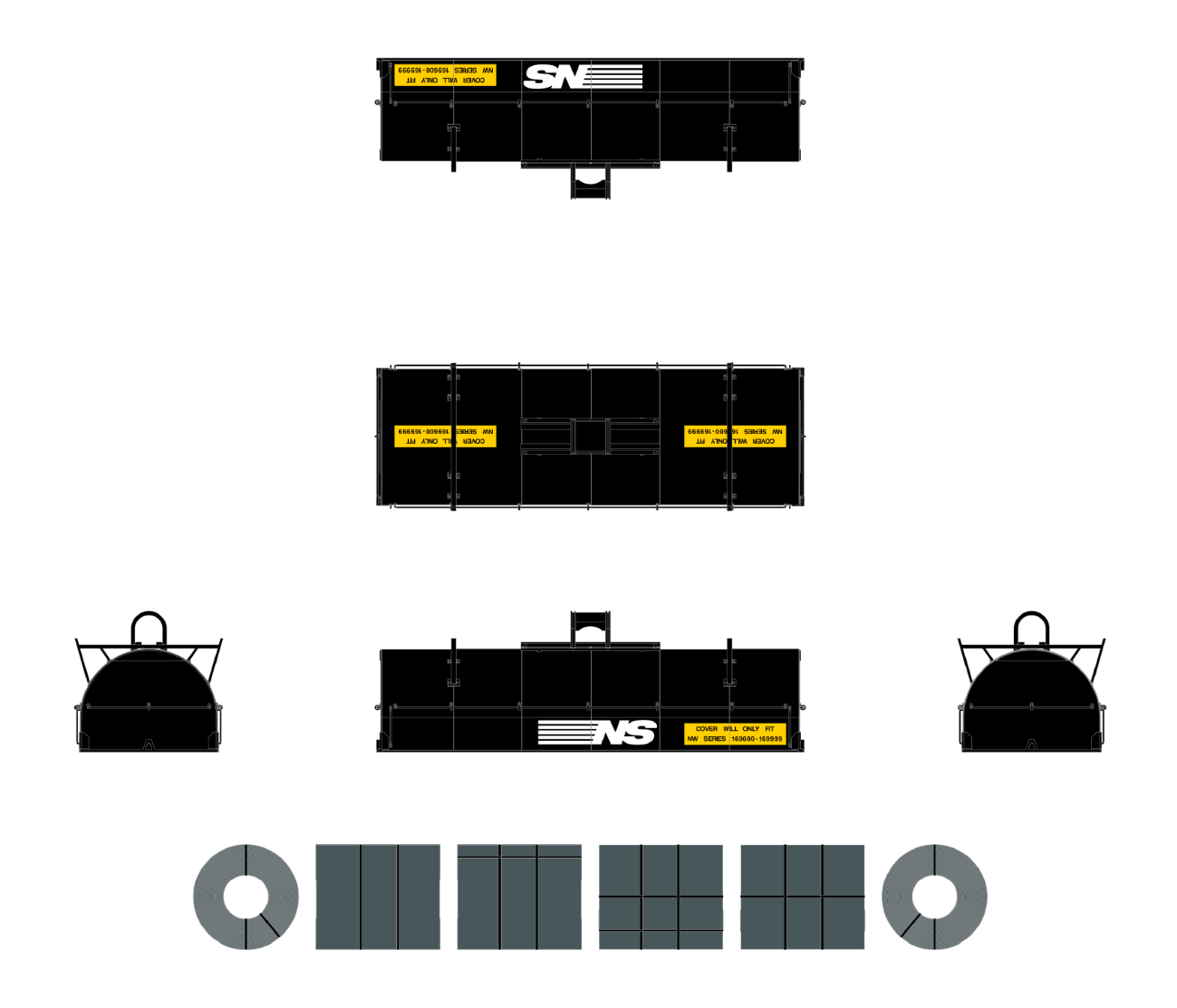 ScaleTrains Rivet 38424 HO Scale Thrall 48' Coil Steel Car NS 169672 ...