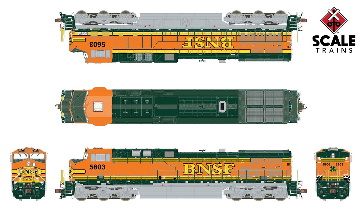 ScaleTrains Rivet 38434 HO Scale GE AC4400CW Diesel "Heritage II" BNSF 5635