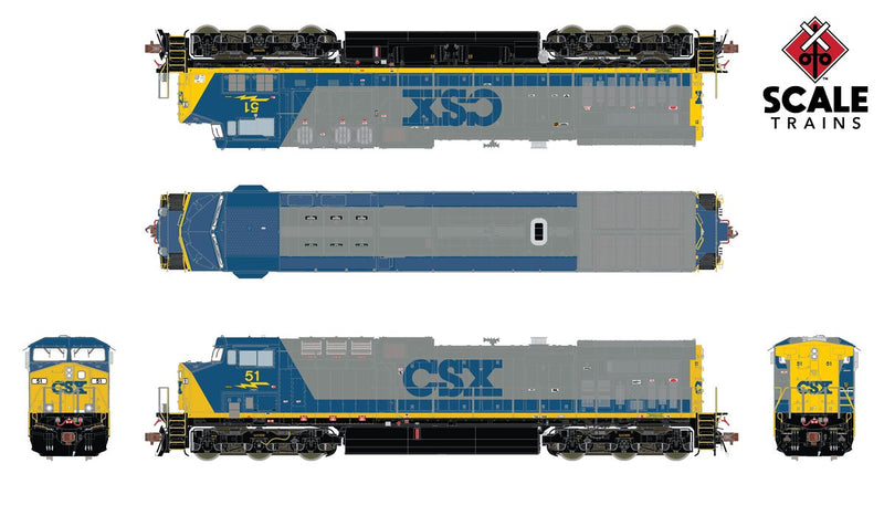 ScaleTrains Rivet 38452 HO Scale GE AC4400CW Diesel CSX YN2 51