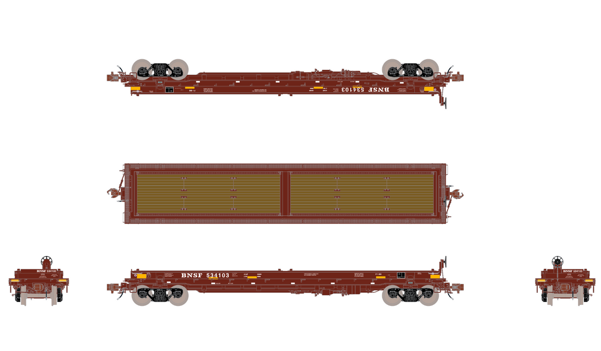 ScaleTrains Rivet 38505 HO Scale Thrall 48' Coil Steel Car BNSF "Mixed Hoods" 534103