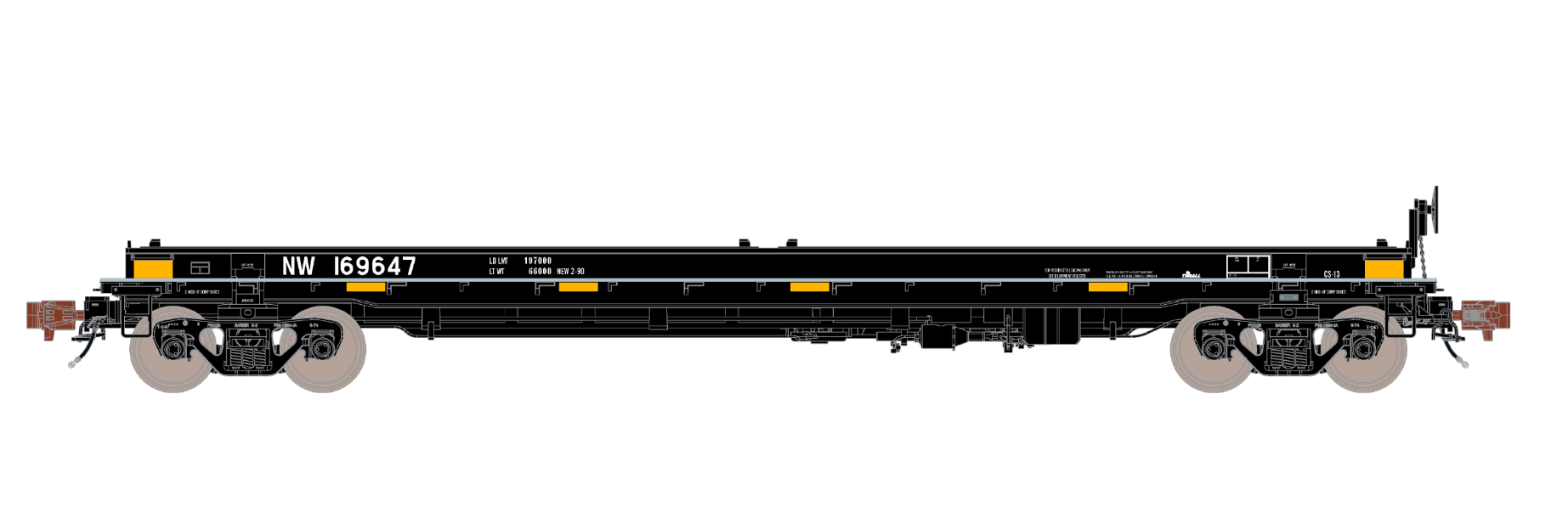 ScaleTrains Rivet 38508 HO Scale Thrall 48' Coil Steel Car "Gray Hoods" Norfolk Southern NS 169647