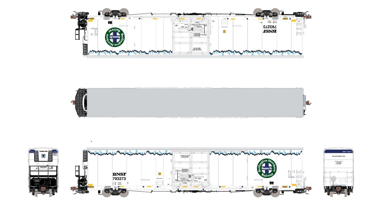 ScaleTrains Rivet 38941 HO Scale 82’ 7883 Reefer (Late Thermo King) BNSF 793311