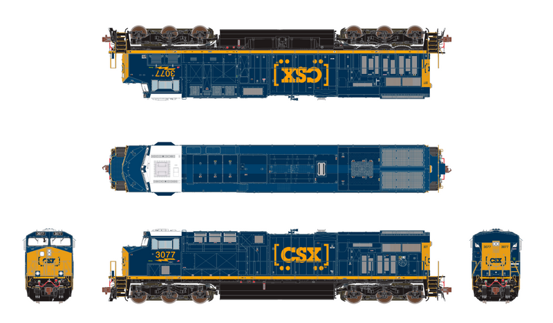 ScaleTrains Rivet 39364 HO Scale GE ES44AC "YN3 Boxcar" CSX 3159
