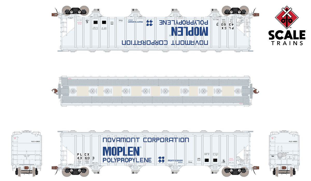 ScaleTrains Rivet Counter 33684 HO Scale PS-2 5820 Covered Hopper Novamont PLCX 43623