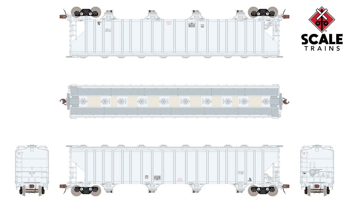 ScaleTrains Rivet Counter 33695 HO Scale PS-2 5820 Covered Hopper Clerestory Roof/Data Only