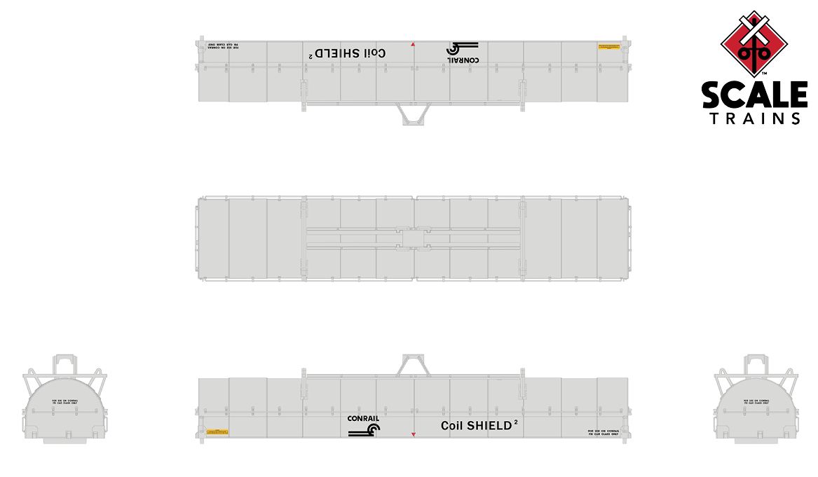 ScaleTrains Rivet N Scale 33541 Thrall-Trinity 42' Steel Coil Car Conrail "Coil Shield" CR 623647