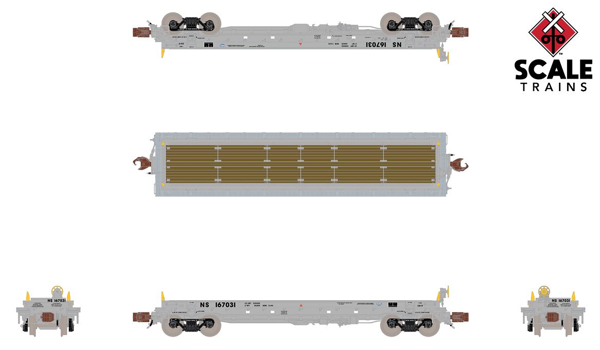 ScaleTrains Rivet N Scale 33543 42' Steel Coil Car Norfolk Southern "Protect III" NS 167152