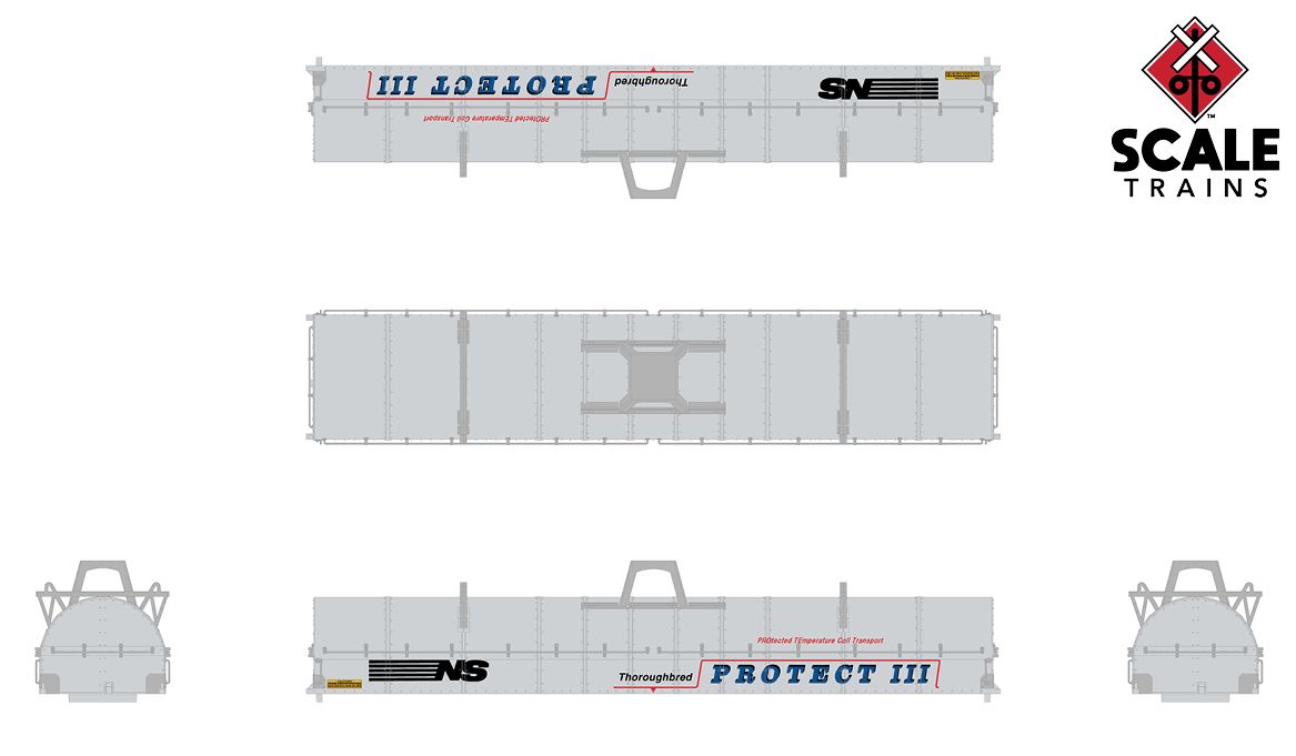 ScaleTrains Rivet N Scale 33546 42' Steel Coil Car Norfolk Southern "Protect III" NS 167151