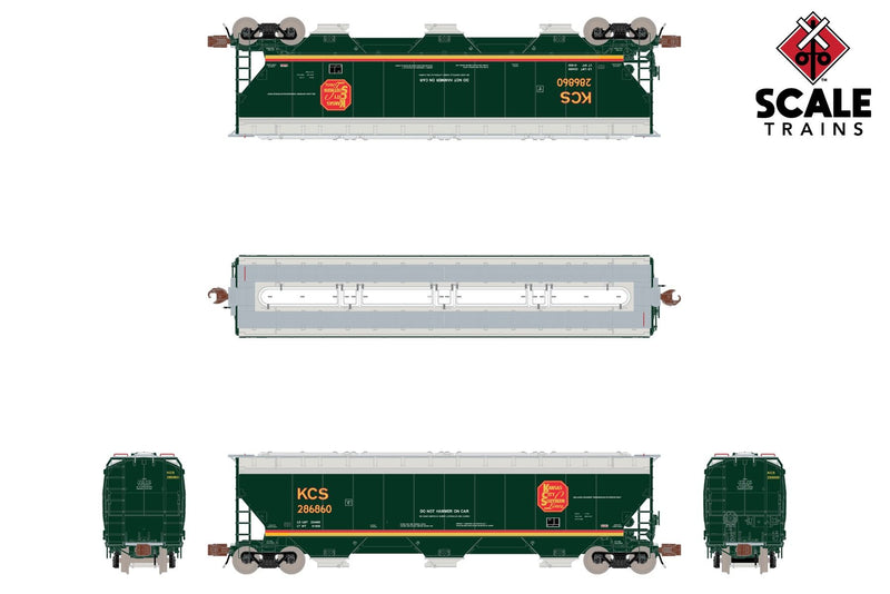 ScaleTrains Rivet N Scale Gunderson 5188 Covered Hopper Kansas City Southern "Belle"  KCS #Varies